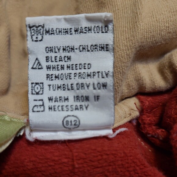 Eddie Bauer Baby Red Tan Two piece Track Suit Set 12 Months - Picture 5 of 10